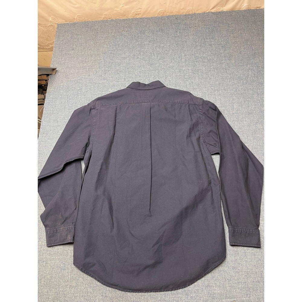 Ralph Lauren Jeans Co Mens Navy Blue Cotton Twill Button Down Shirt Flag Logo - Picture 4 of 7